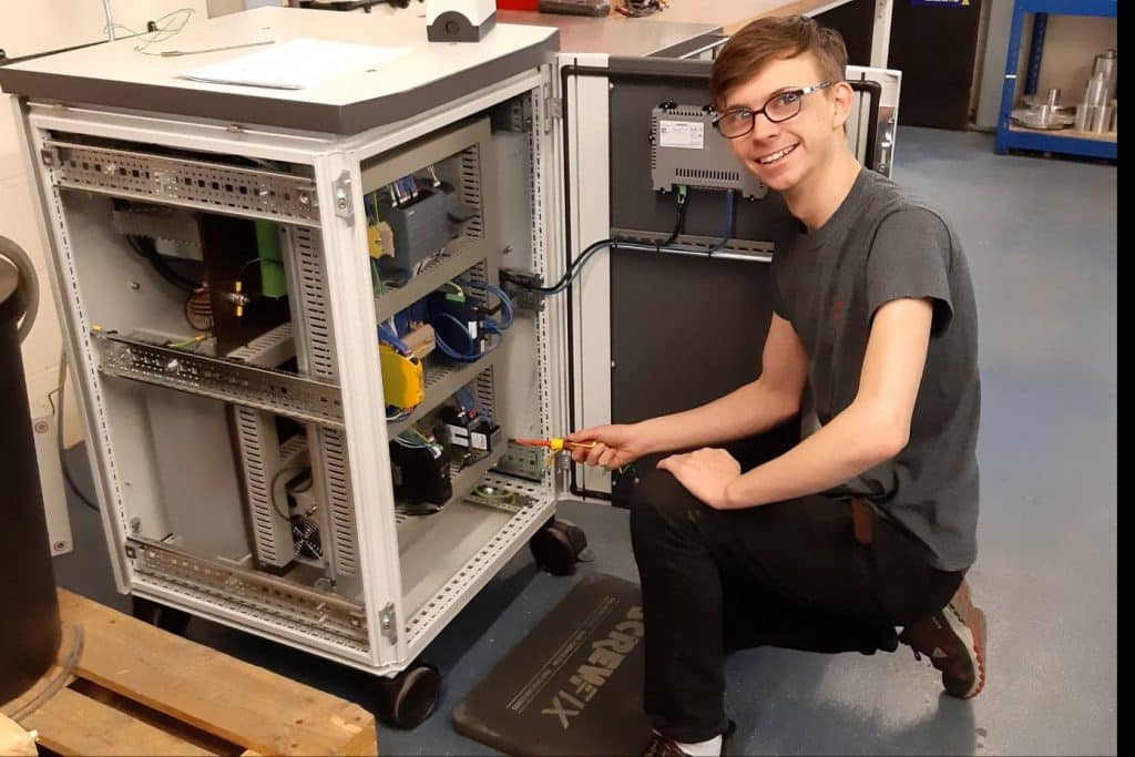 Apprentice Ryan wiring industrial magnetiser