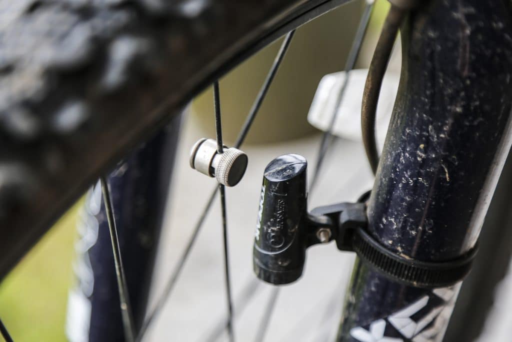 Reed switch sensor on a bicycle speed sensor