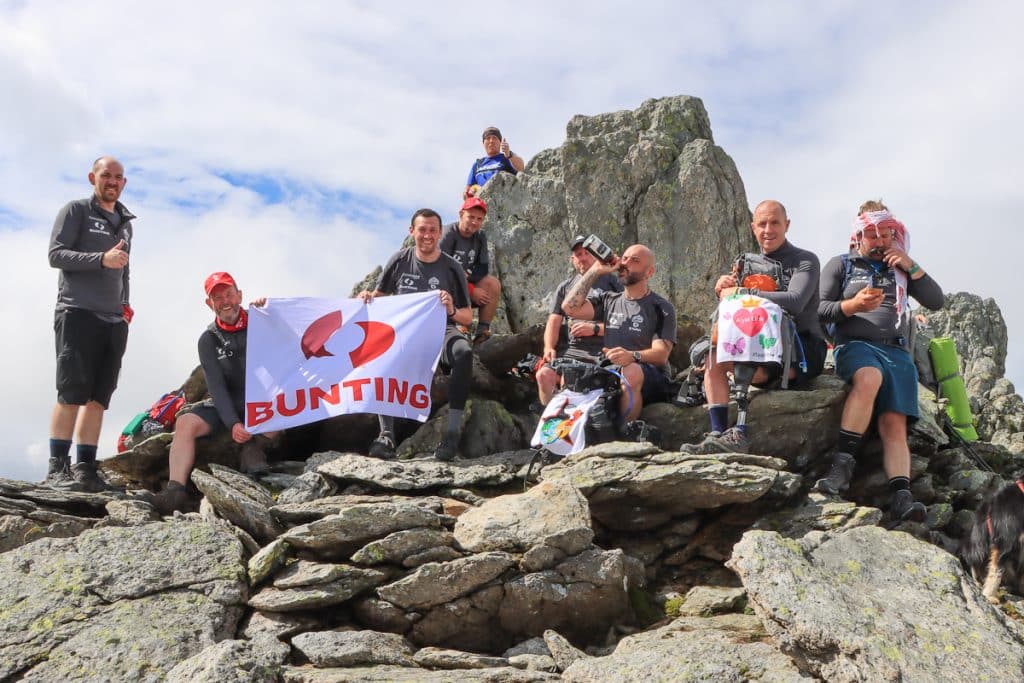 The 10nTaff team on the top of the 3rd mountain - Glyder Fawr