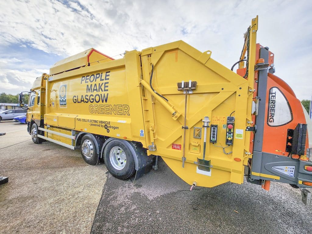 A household waste collecting vehicle 