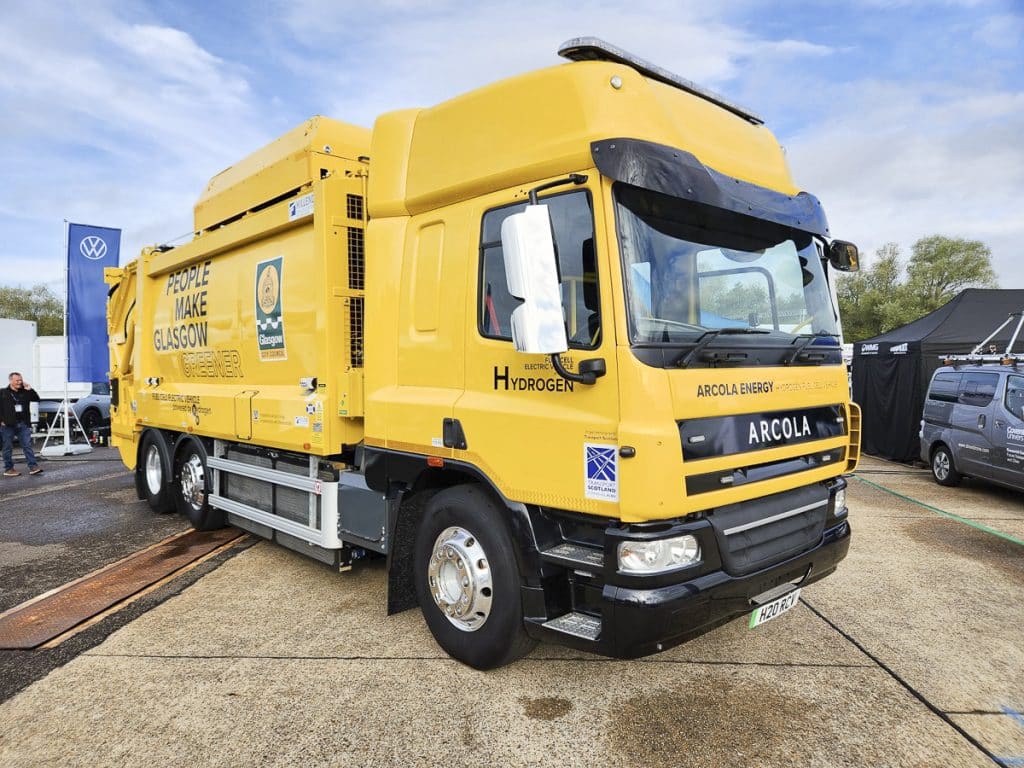 A household waste collecting vehicle 