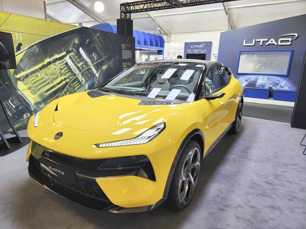 Yellow electric car