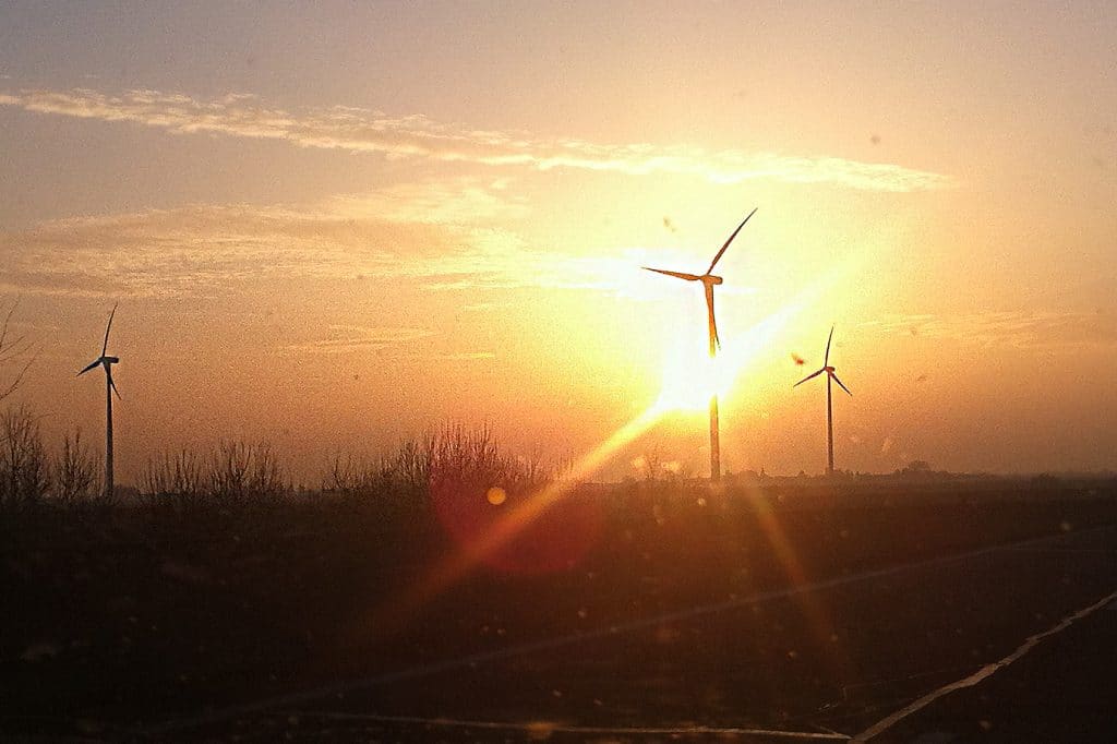 Wind Turbines at Sunset